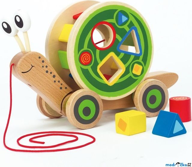 Tahací hračka - Šnek s vhazovacím válcem (Hape) - obrázek 1