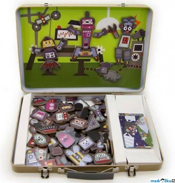 Puzzle magnetické - Kufřík, Roboti (Legler) - obrázek 1