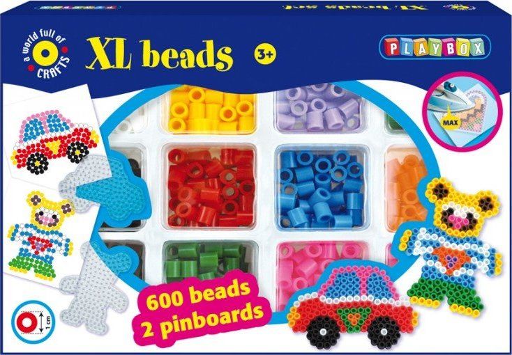 PLAYBOX Zažehlovací korálky XL - Auto a medvídek 600 ks - obrázek 1