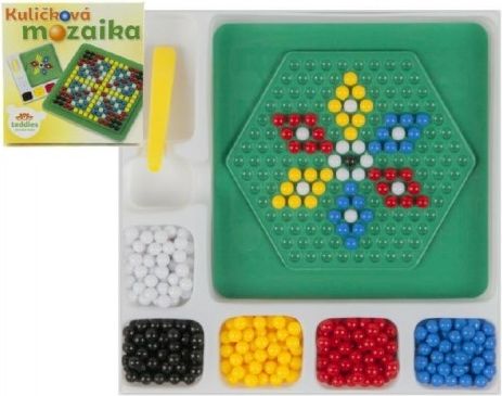 Teddies Mozaika kuličková s pinzetou malá 250 ks plast 12x12cm v krabičce - obrázek 1