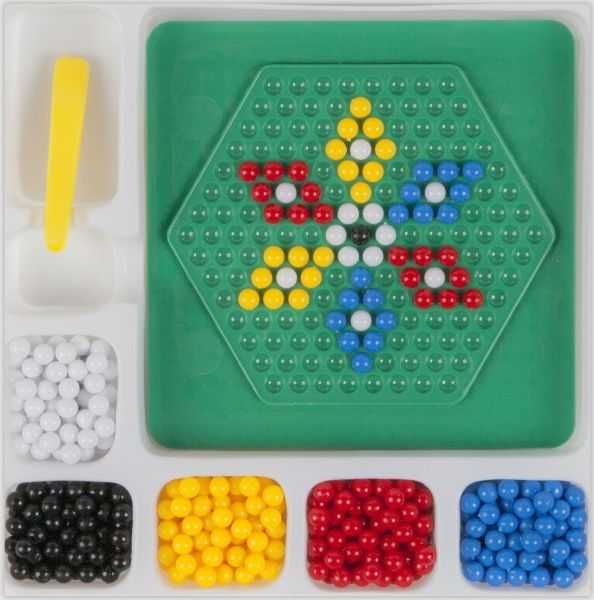 Teddies Mozaika kuličková s pinzetou malá 250 ks plast 12x12cm v krabičce - obrázek 2