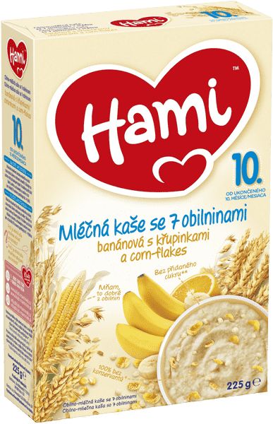 4x HAMI Kaše mléčná s banány, křupinkami a corn-flakes (225g) - obrázek 2