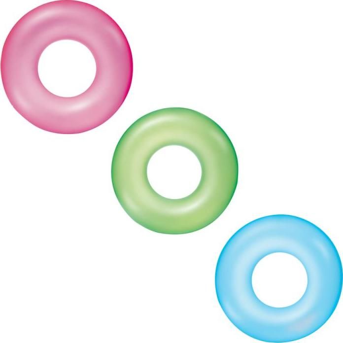 BESTWAY Nafukovací kruh, 76cm (růžový/modrý/zelený) - obrázek 1