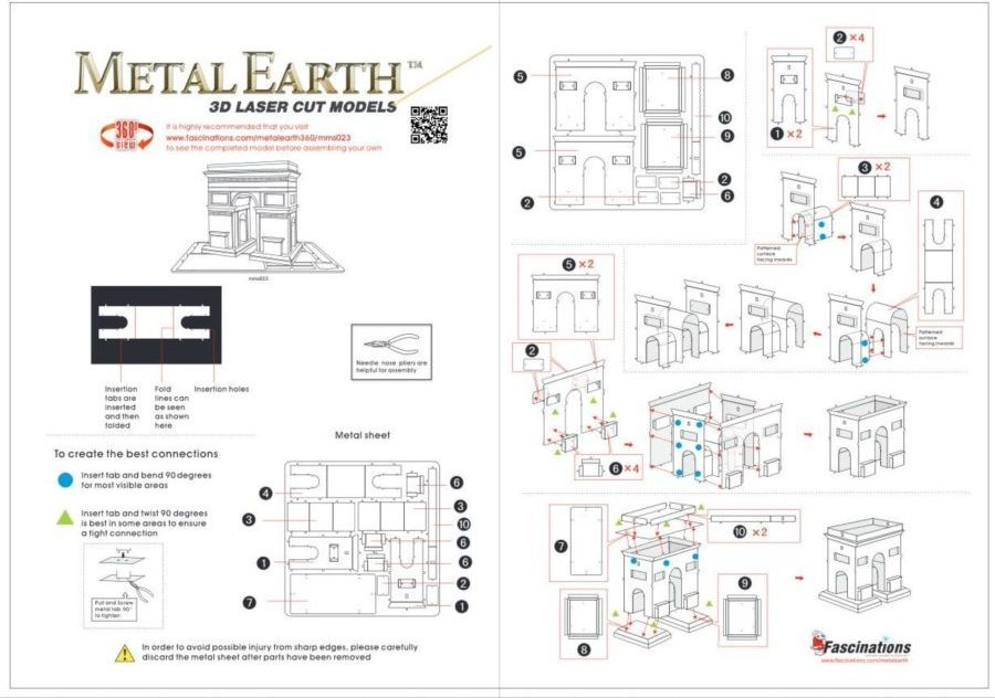 METAL EARTH 3D puzzle Vítězný oblouk - obrázek 5