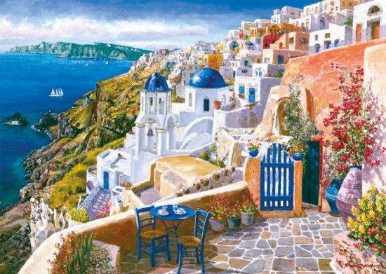 SCHMIDT Puzzle Pohled ze Santorini 1000 dílků - obrázek 1
