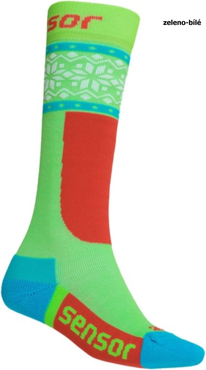 Sensor ponožky THERMOSNOW NORWAY dětská zelená-bílá - obrázek 1
