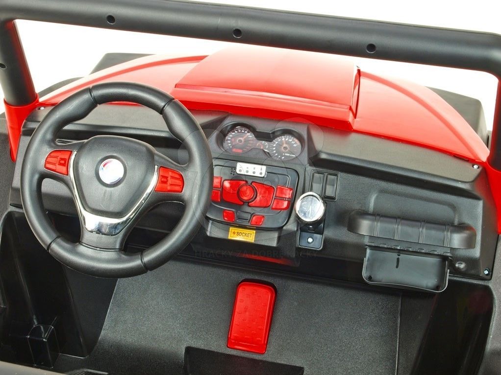 Elektrická bugina dvoumístná V-Twin 4x4 - bílá - obrázek 4