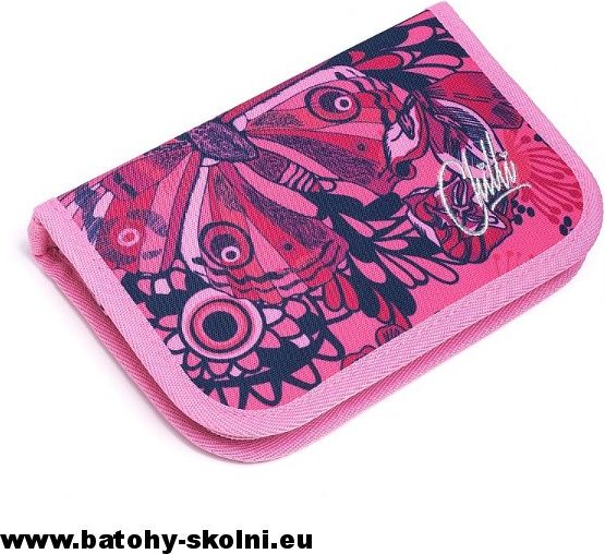 Školní penál Topgal pouzdro CHI 899 H Pink Květiny - obrázek 1