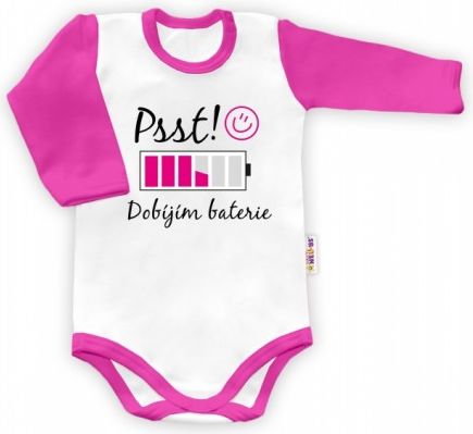 Body dlouhý rukáv Psst! Dobíjím baterie - holka - obrázek 1