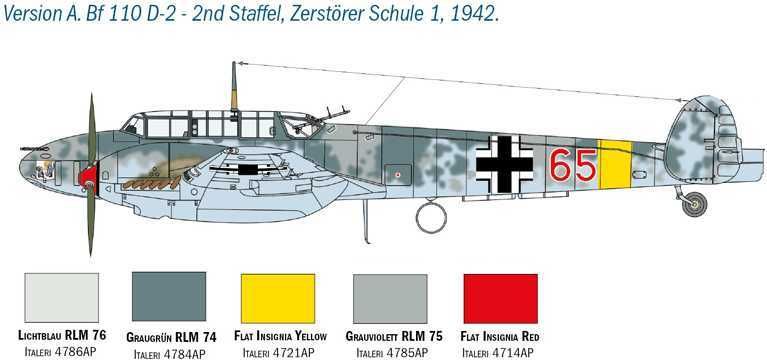 ITALERI Model Kit letadlo 2794 - BF 110 C/D (1:48) - obrázek 2