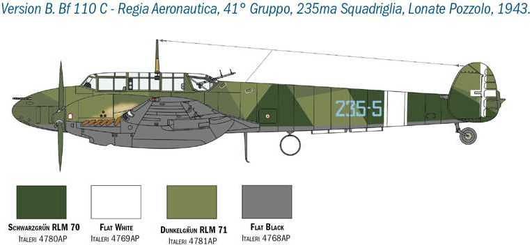 ITALERI Model Kit letadlo 2794 - BF 110 C/D (1:48) - obrázek 3