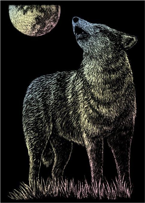 ROYAL & LANGNICKEL Holograficky škrabací obrázek Vlk za úplňku - obrázek 1