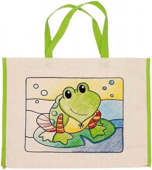 Goki Goki Dětská Eko bavlněná taška k vybarvení,  39x31,5cm - Žabka - obrázek 1