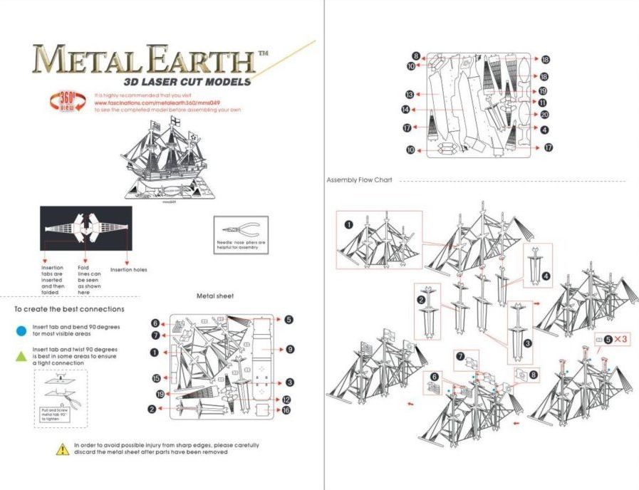 METAL EARTH 3D puzzle Loď Golden Hind - obrázek 2