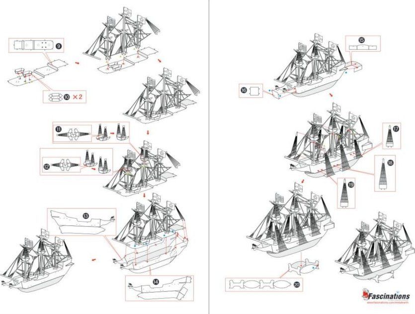 METAL EARTH 3D puzzle Loď Golden Hind - obrázek 3