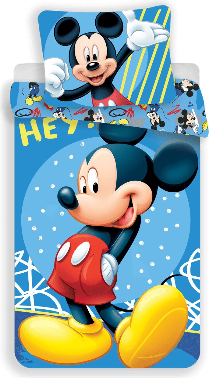 Jerry Fabrics Dětské bavlněné povlečení Mickey Hey - 140x200cm + 70x90cm - obrázek 1