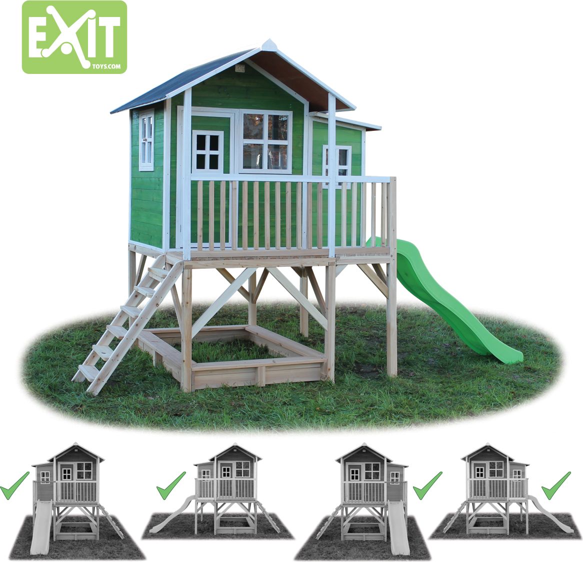 Zahradní cedrový domeček Exit Loft 550 Zelený - obrázek 4