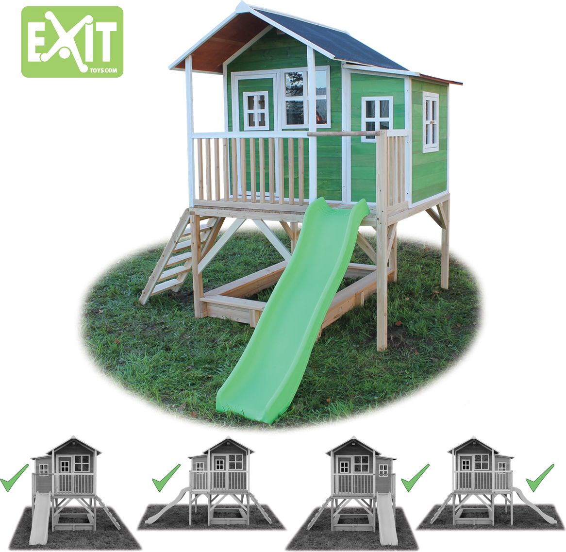 Zahradní cedrový domeček Exit Loft 550 Zelený - obrázek 5