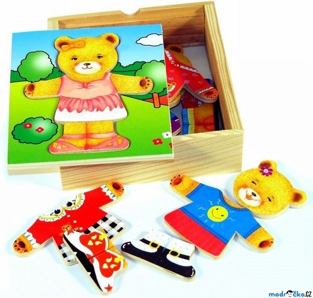 Puzzle oblékání - Šatní skříň medvědice, 18ks (Woody) - obrázek 1