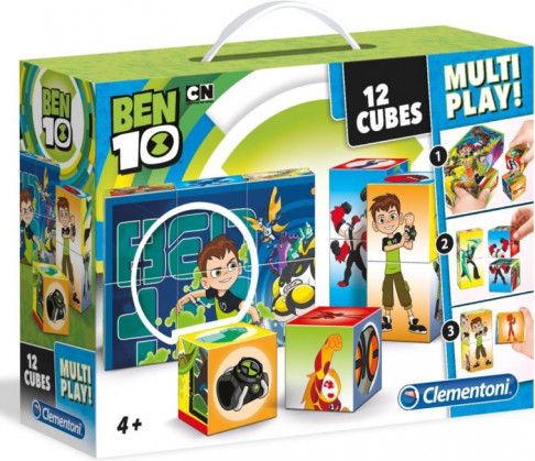 CLEMENTONI Obrázkové kostky Multi Play Ben 10, 12 kostek - obrázek 1