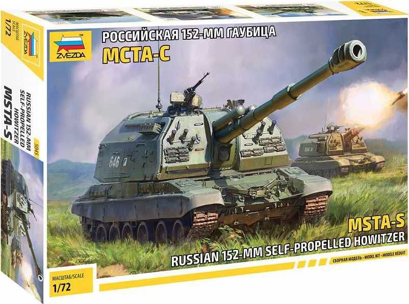ZVEZDA Model Kit military 5045 - MSTA-S Self Propelled Howitzer (1:72) - obrázek 1