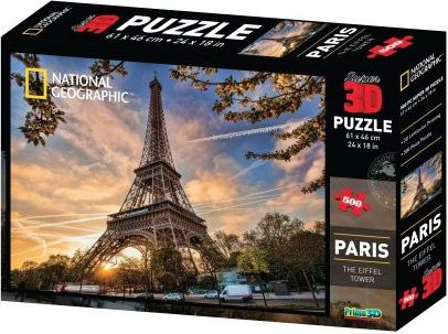PRIME 3D Puzzle Eiffelova věž, Paříž 3D 500 dílků - obrázek 1