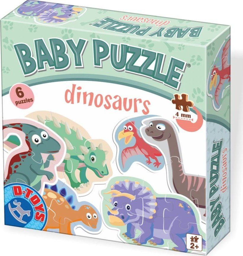 D-TOYS Baby puzzle Dinosauři 6v1 (2-6 dílků) - obrázek 1