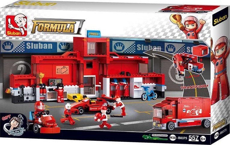 Sluban Formule 1 M38-B0375 2v1 Přepravní vůz / stanice F1 - obrázek 1