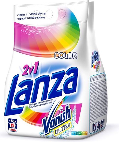 LANZA Vanish 2v1 na barevné prádlo 3,375 kg (45 praní) – prací prášek - obrázek 1