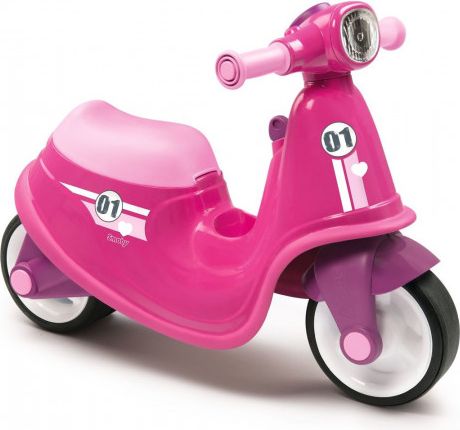Smoby motorka s reflektorom Scooter růžové gumenými kolesami ružová 65*34*48 cm - obrázek 1