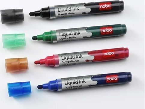 Popisovač na tabule, modrá, 1-3mm, tekutý inkoust, 12ks/bal., NOBO, bal. 12 ks - obrázek 1