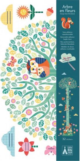Samolepicí dětský metr - Kvetoucí strom a lesní zvířátka - obrázek 1
