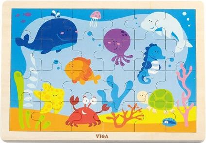 Dětské dřevěné puzzle Viga Oceán, Multicolor - obrázek 1