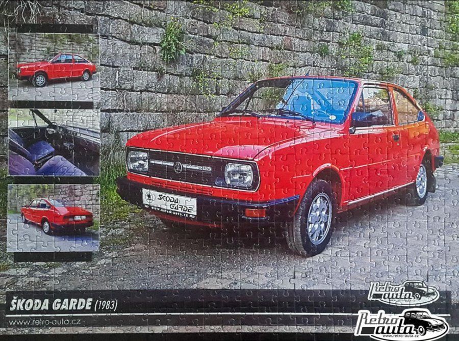 RETRO-AUTA Puzzle č. 16 Škoda Garde (1983) 500 dílků - obrázek 2