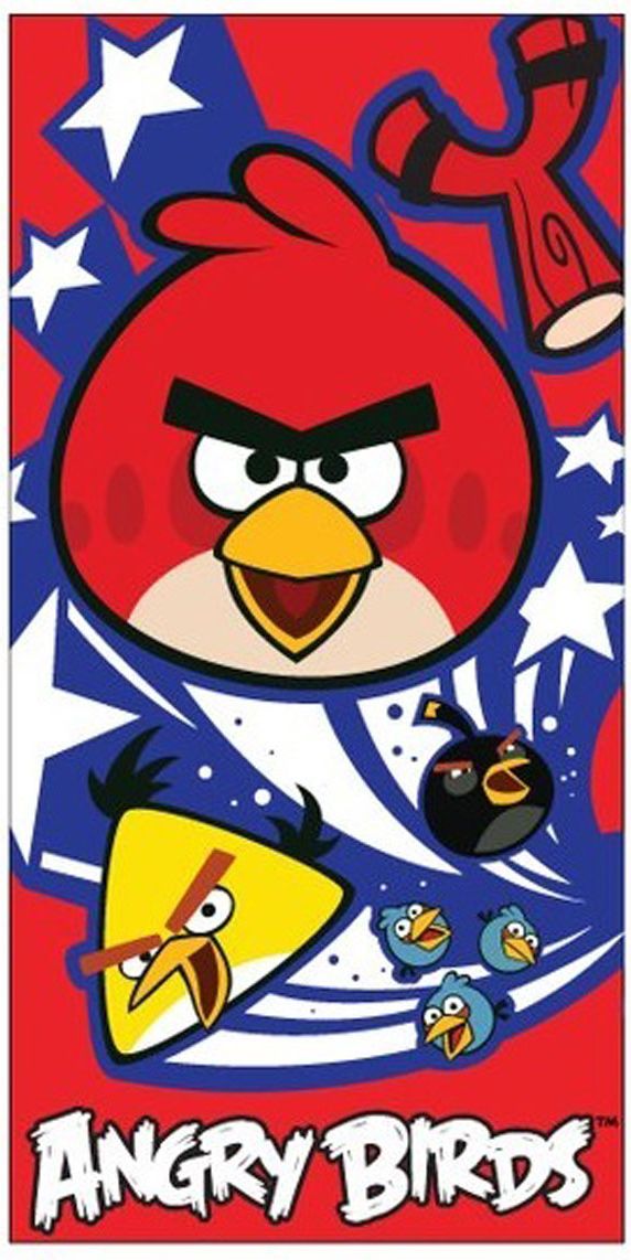 Sun City Osuška Angry Birds červená froté 70/140 cm - obrázek 1