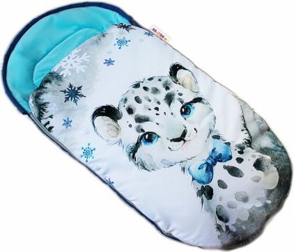 Dětský fusák Baby Nellys WINTER LUXURY velvet, 105 x 55 cm - gepardík / tyrkys - obrázek 1