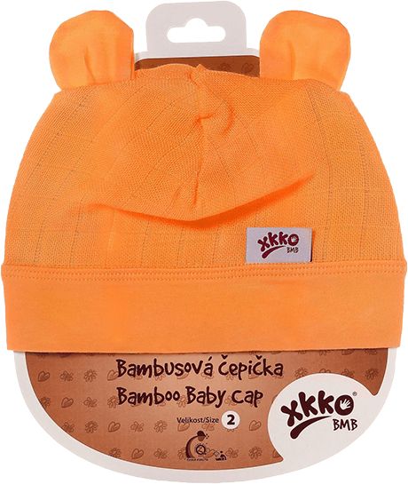 KIKKO Bambusová dětská čepička Colours, vel. 3 - orange - obrázek 1