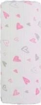 T-tomi Velká bavlněná TETRA osuška 120x120 cm 1 ks růžová srdíčka - obrázek 1
