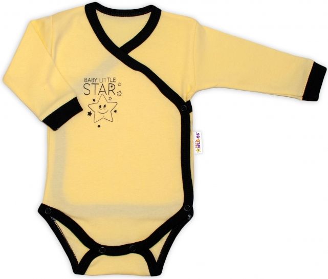 Baby Nellys Baby Nellys 2-dílná sada body dl. rukáv + polodupačky, žlutá - Baby Little Star, vel. 56 56 (1-2m) - obrázek 3