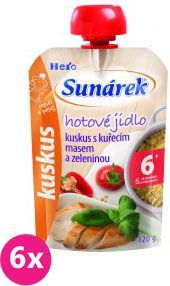 6x SUNÁREK Kapsička - Kuskus s kuřecím masem a zeleninou (120 g) - obrázek 1