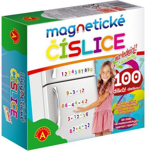 Magnetické číslice na lednici 100 dílků v krabici - obrázek 2