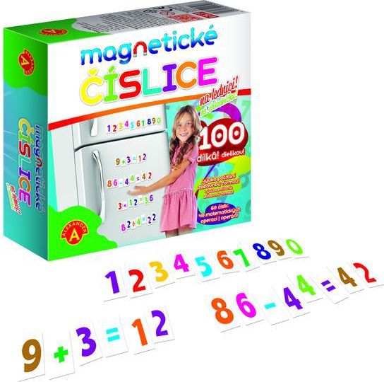 Magnetické číslice na lednici 100 dílků v krabici - obrázek 3