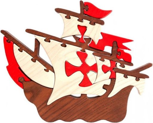 FAUNA Dřevěné puzzle Loď Santa Maria - obrázek 1