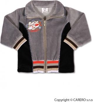 Semišková mikinka šedá, Šedá, 80 (9-12m) - obrázek 1