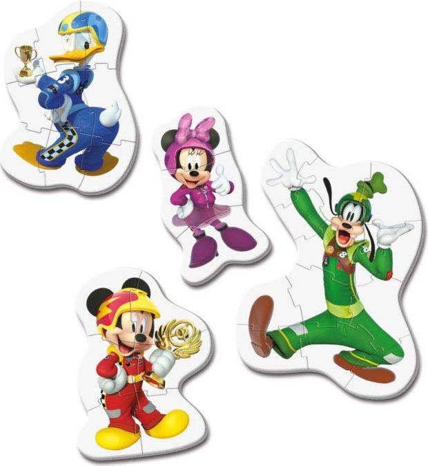 CLEMENTONI Moje první puzzle: Mickey a závodníci 4v1 (3,6,9,12 dílků) - obrázek 2