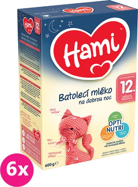 6x HAMI 12+ Na dobrou noc (600 g) - kojenecké mléko - obrázek 1