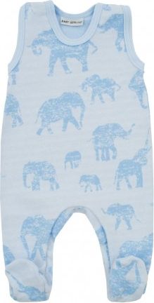 Zimní kojenecké dupačky Baby Service Sloni modré, Modrá, 68 (4-6m) - obrázek 1
