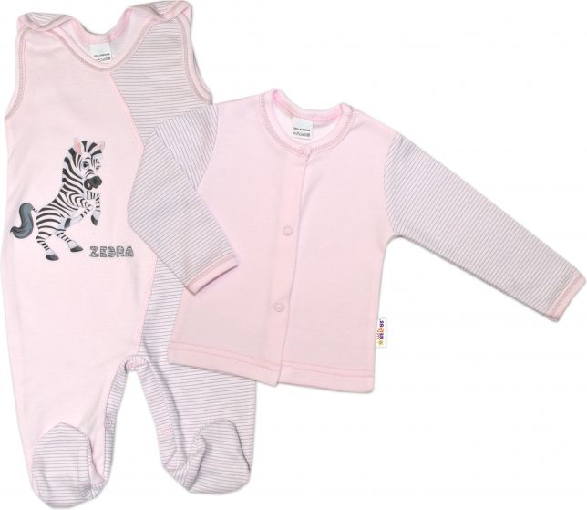 Baby Nellys Baby Nellys 2-dílná kojenecká sada Zebra, vel. 74 - růžová 74 (6-9m) - obrázek 1