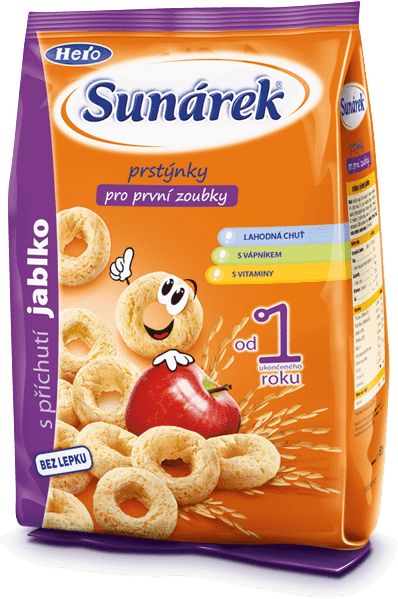 6x SUNÁREK Dětský snack jablečné kroužky 50 g - obrázek 2