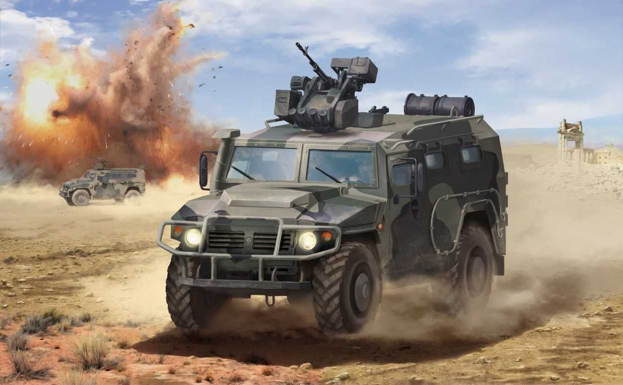 ZVEZDA Model Kit military 3683 - GAZ Tiger w/Arbalet (1:35) - obrázek 2